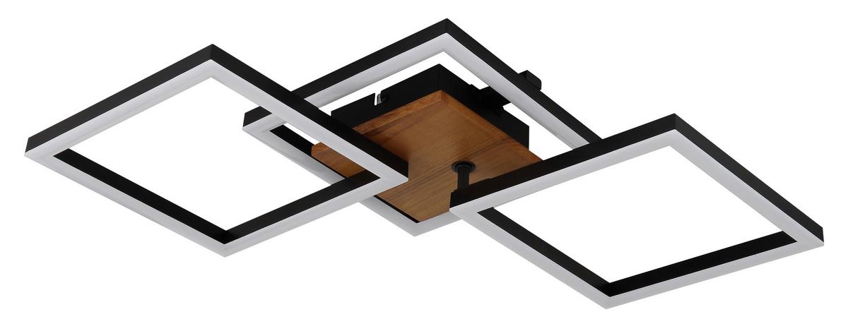 LED-Deckenleuchte 67280-30 - Dunkelbraun/Opal, Design, Holz/Kunststoff (66/31/7,5cm) - Globo