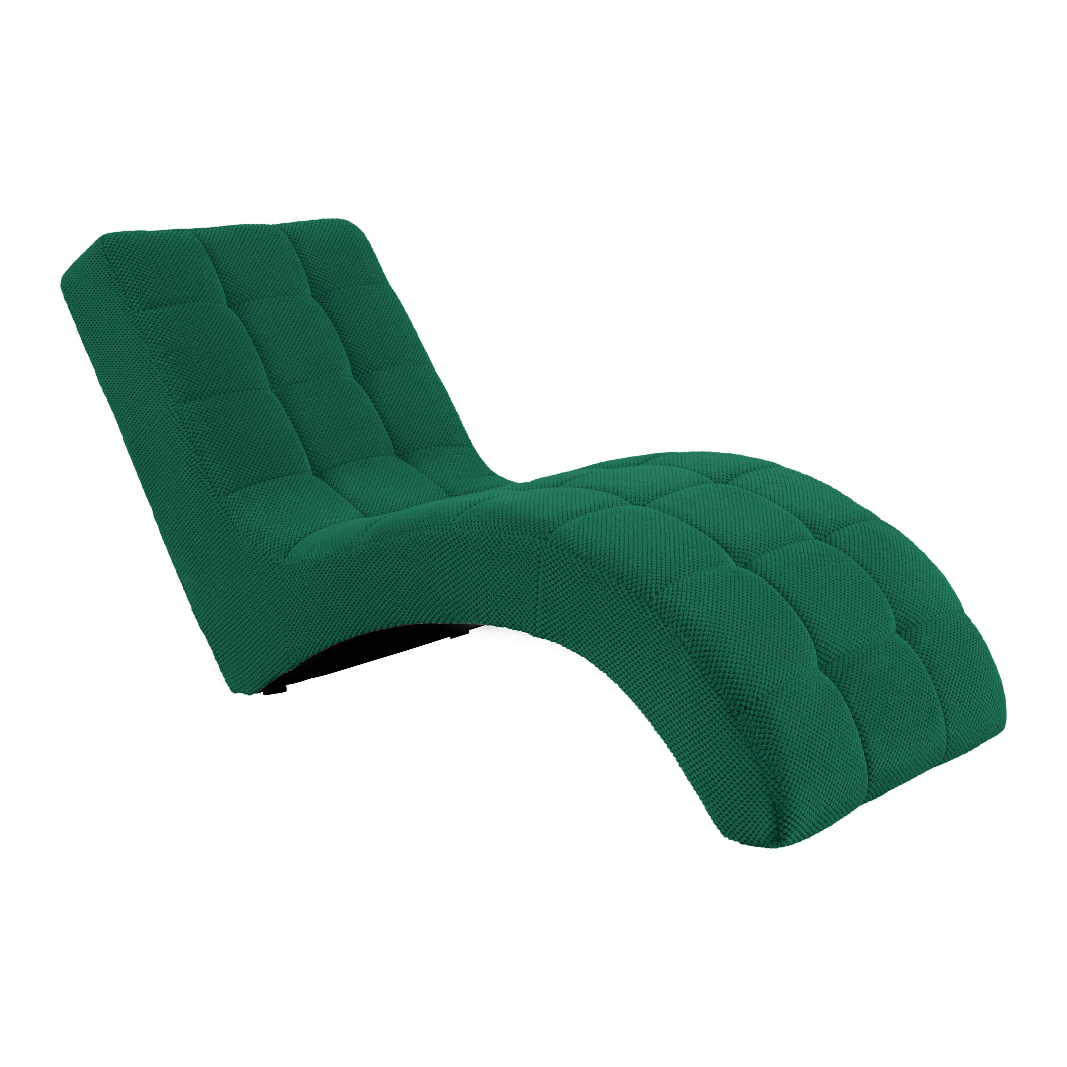 Relaxační válenda LAVANDA, tmavě zelená, max. 120 kg - černá/tmavě zelená, Moderní, textil/plast (68/80/167cm) - Mömax