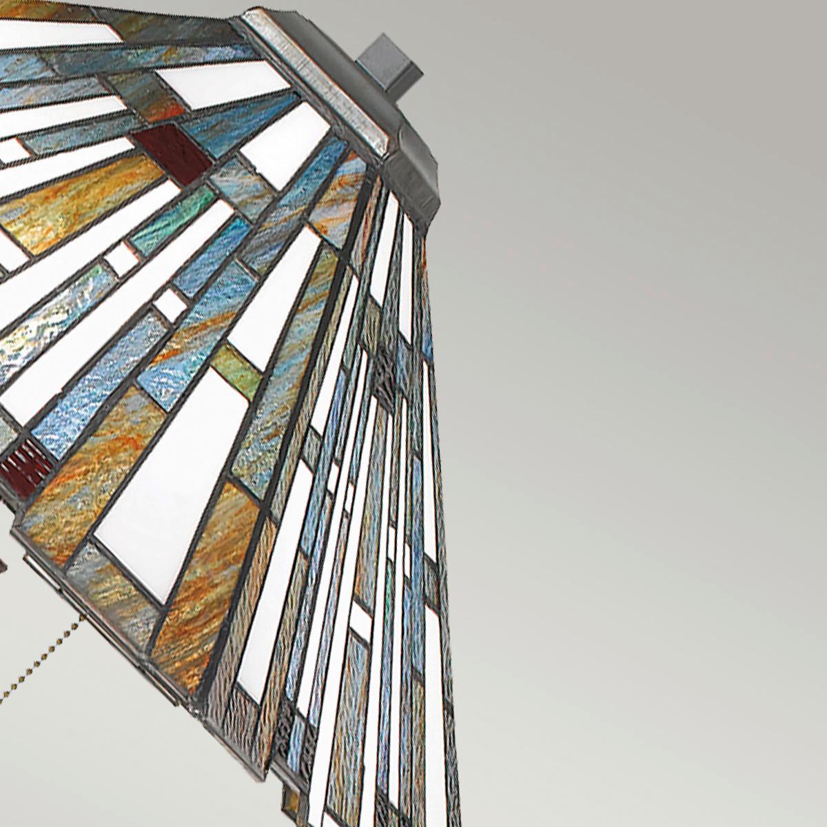 Állólámpa Qz-Maybeck-Fl - sötétbarna/többszínű, Konventionell, üveg/természetes anyagok (30/157.80cm) - Elstead Lighting