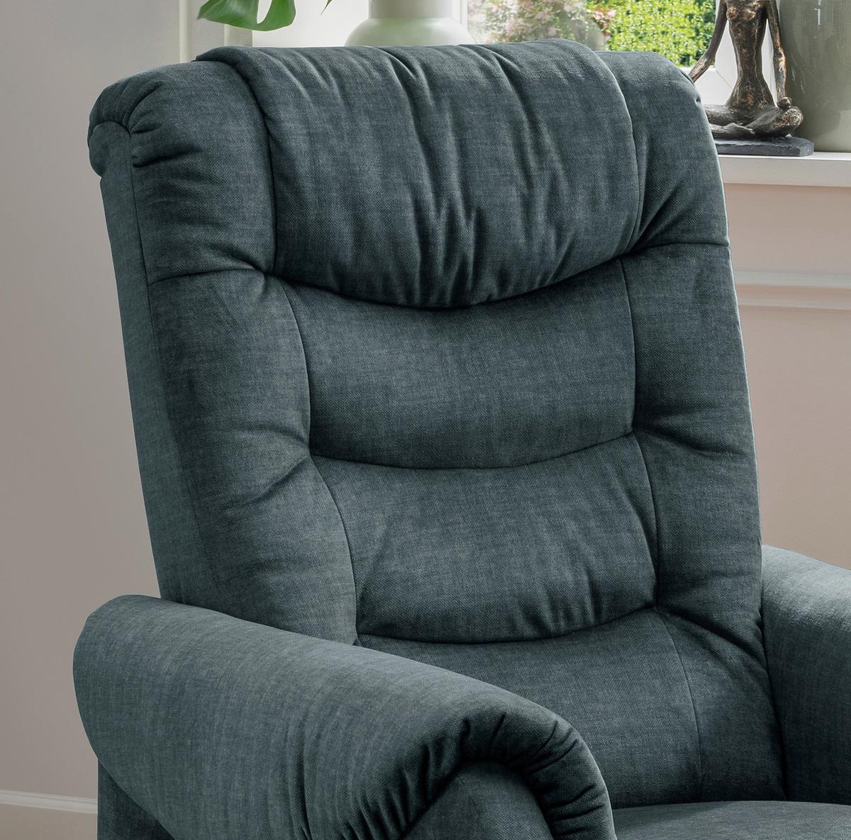 Fernsehsessel Nino Dunkelblau B: 76 cm - Schwarz/Dunkelblau, Design, Textil (76/106/94cm) - Livetastic