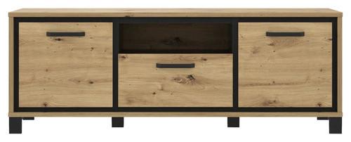 Tv-element Trondheim B: 158,4 Cm Eiche Dekor/schwarz