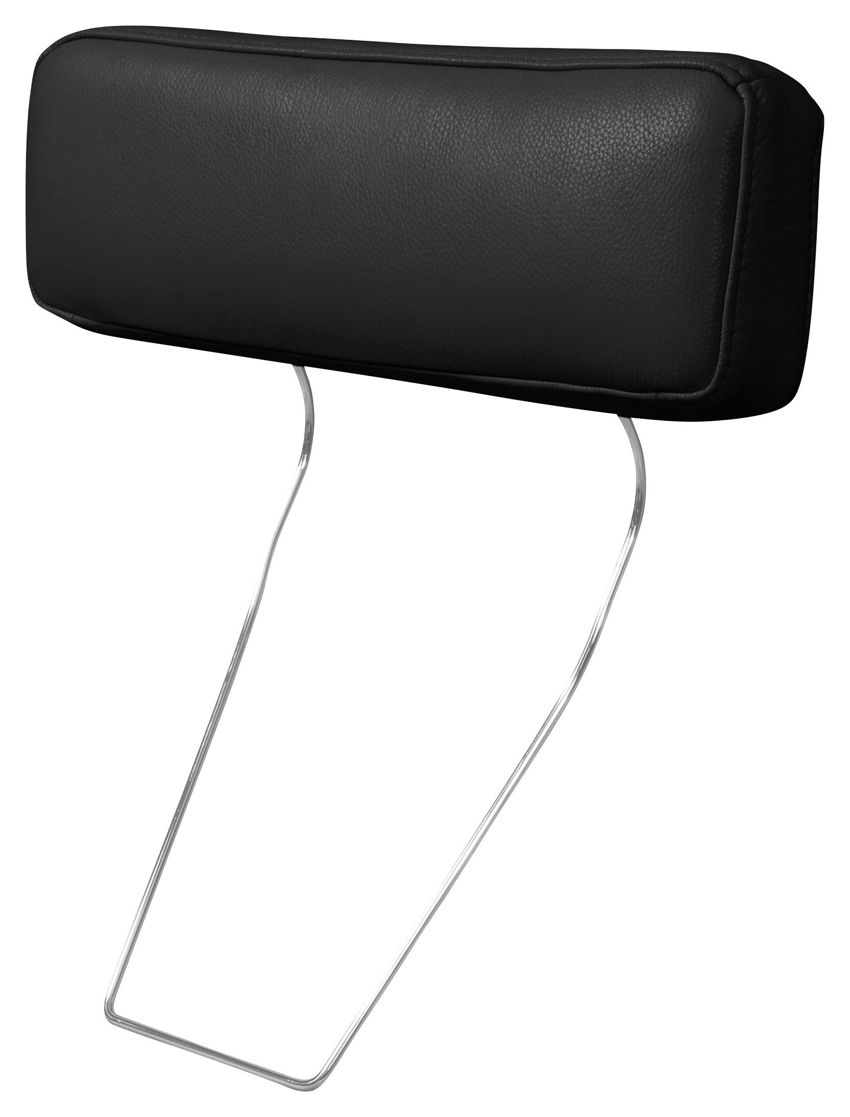 KOPFSTÜTZE Spring, Schwarz B: 52 cm - Silberfarben/Schwarz, Design, Leder (52/17/14cm) - P & B