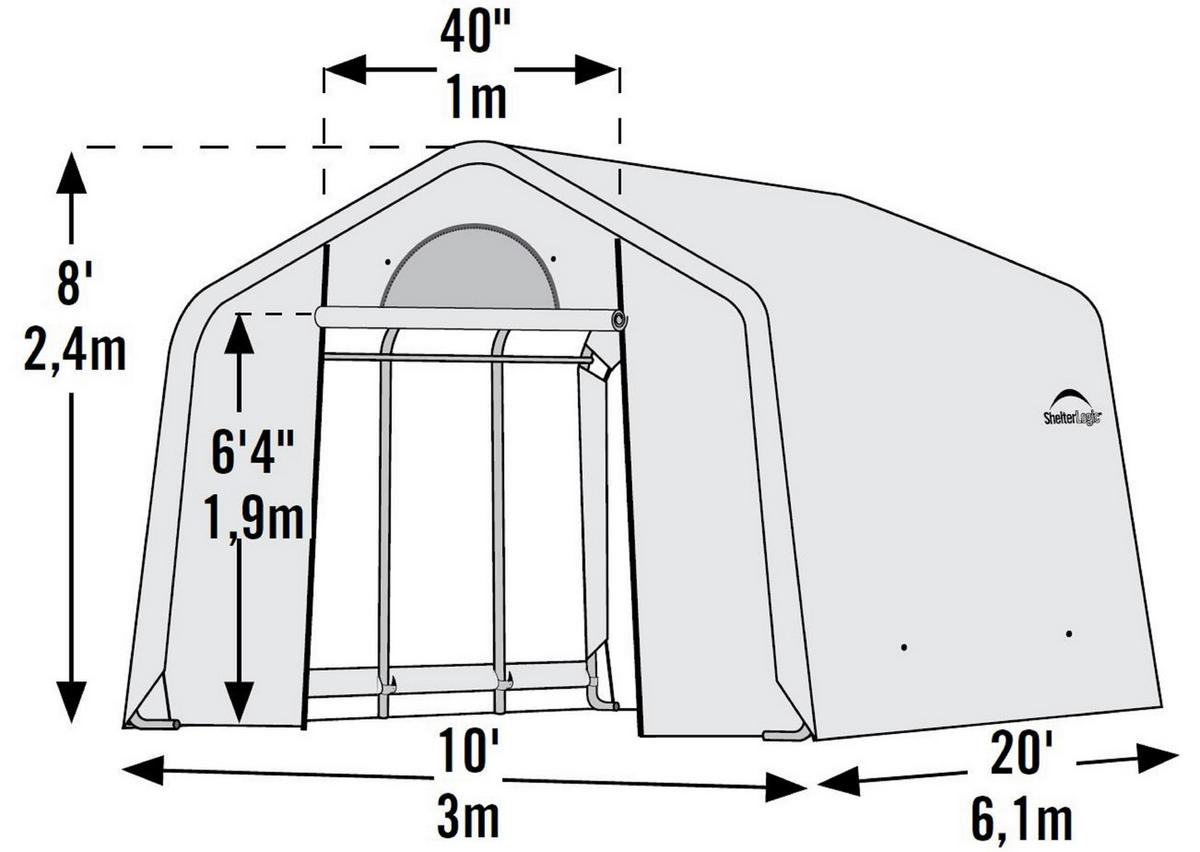 Gewächshaus Gewächshaus 18,3m² - Weiß, Basics, Kunststoff (300/240/610cm)