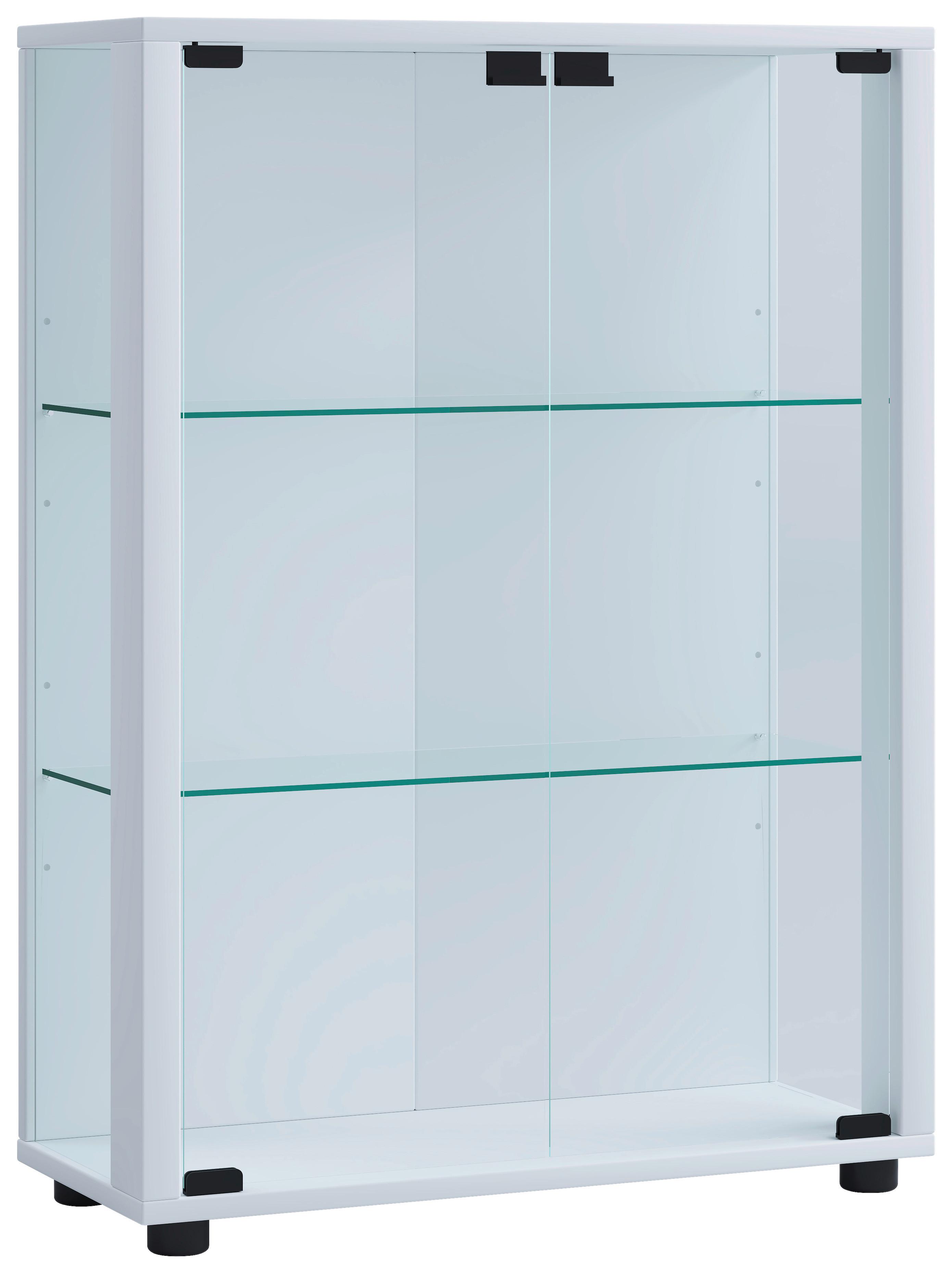 Vitrin Sintalo - fehér, Design, faalapú anyag/üveg (60/80/25cm) - MID.YOU
