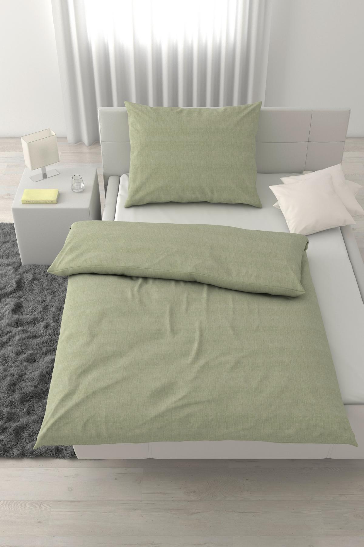 POVLEČENÍ TY, ca. 70x90/140x200cm - šalvějově zelená, textil (140/200cm) - Mömax