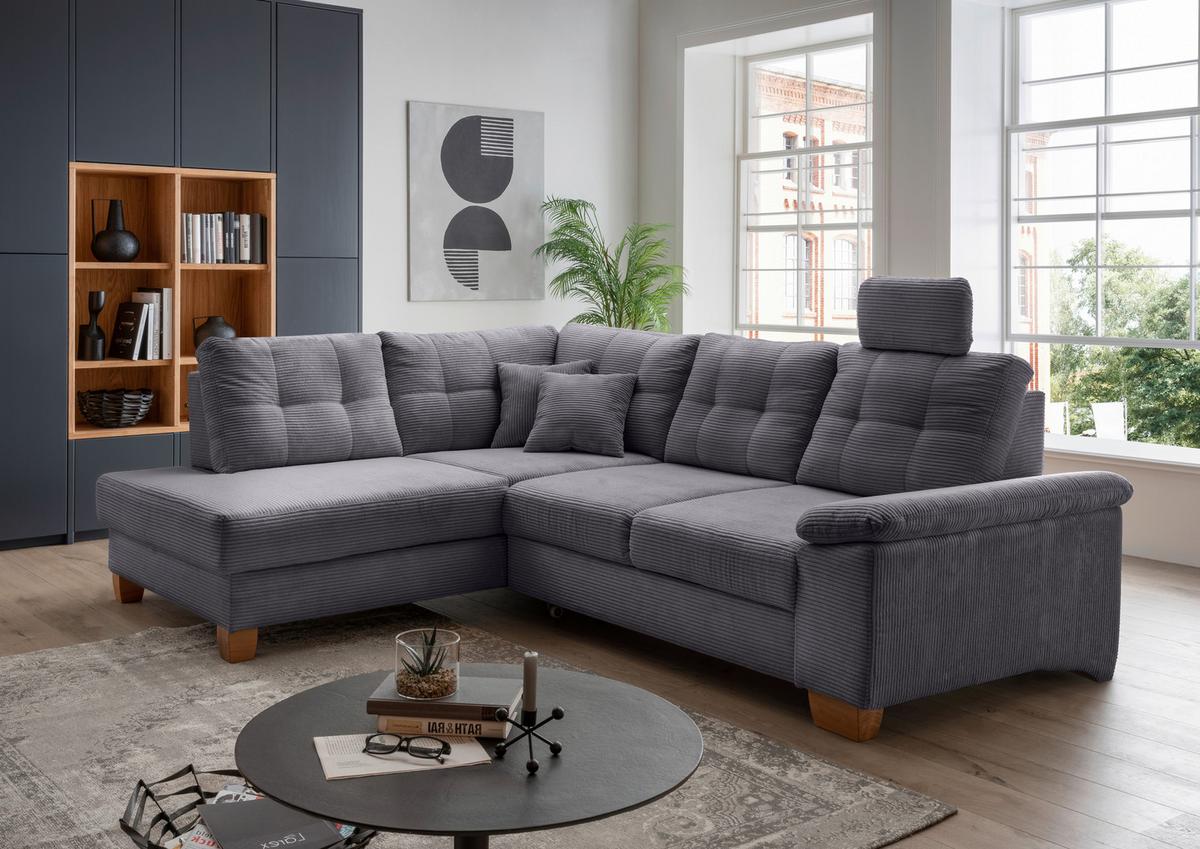 Ecksofa Brizzini, Grau S: 206x274 Cm - Naturfarben/Grau, MODERN, Textil (206/274cm) - Livetastic