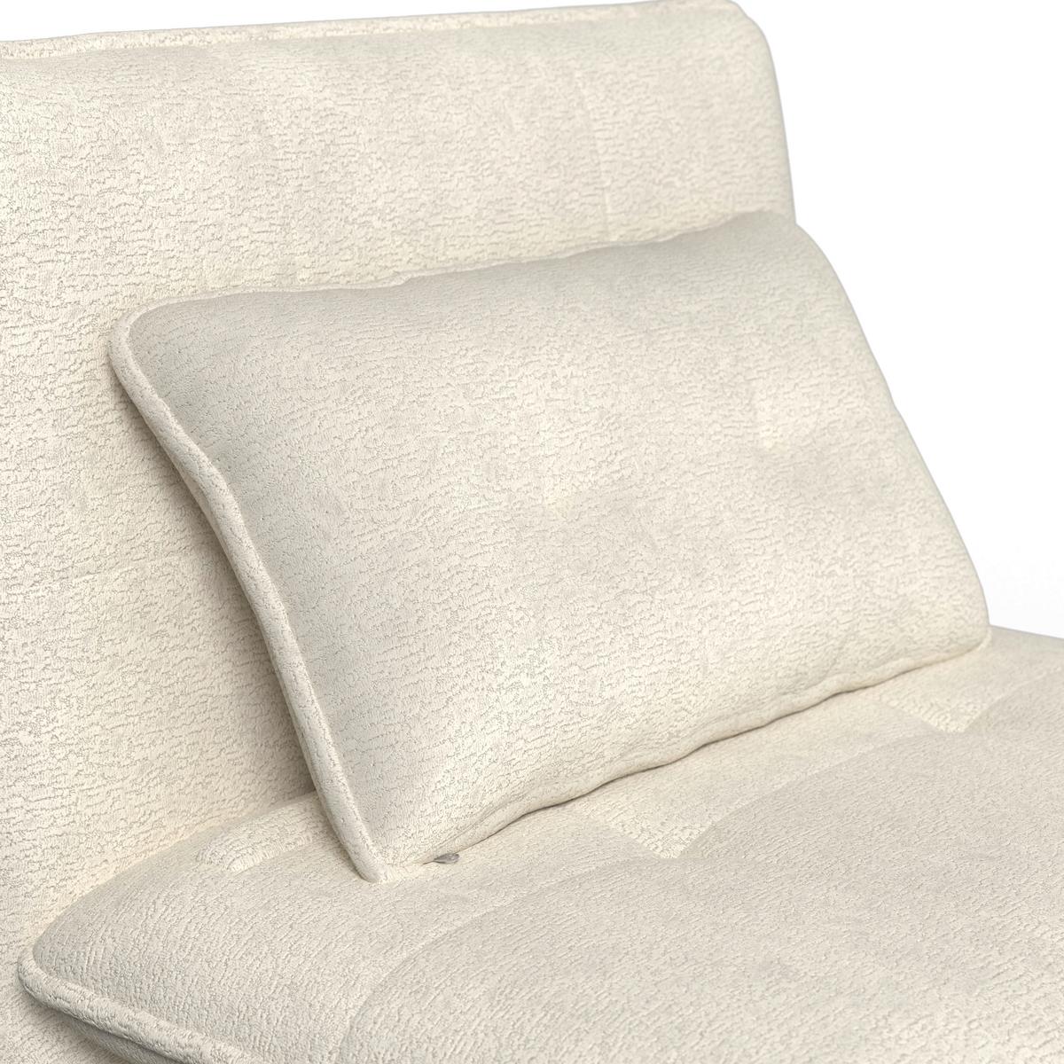 Rozkladacie kreslo LUNA, biele buklé, max.120 kg - čierna/biela, Modern, kov/textil (92/40/66cm) - Bessagi Home