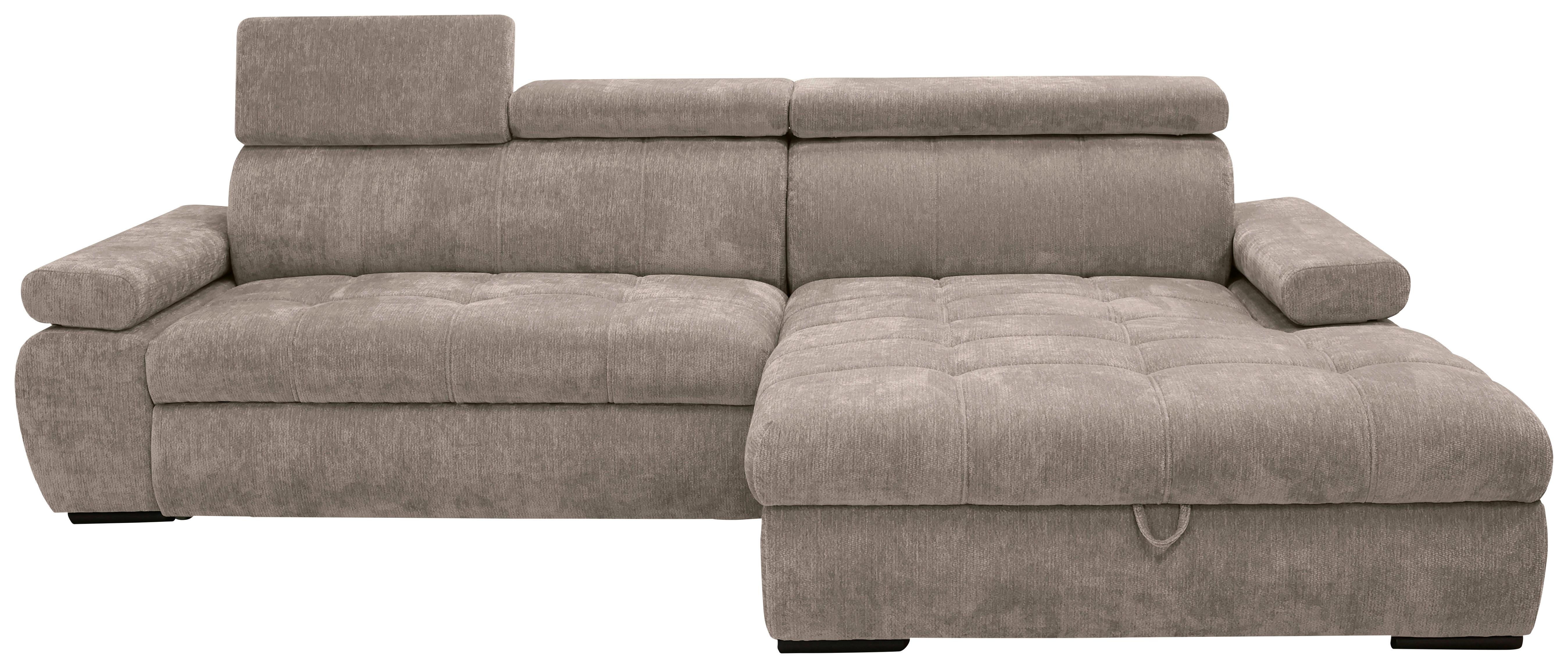 Rohová sedačka VEGAS, pravá, sivohnedá ženilka - čierna/taupe, Design, drevo/textil (294/173cm)