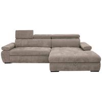 Rohová sedačka VEGAS, pravá, šedohnědá žinylka - černá/šedohnědá, Design, dřevo/textil (294/173cm)