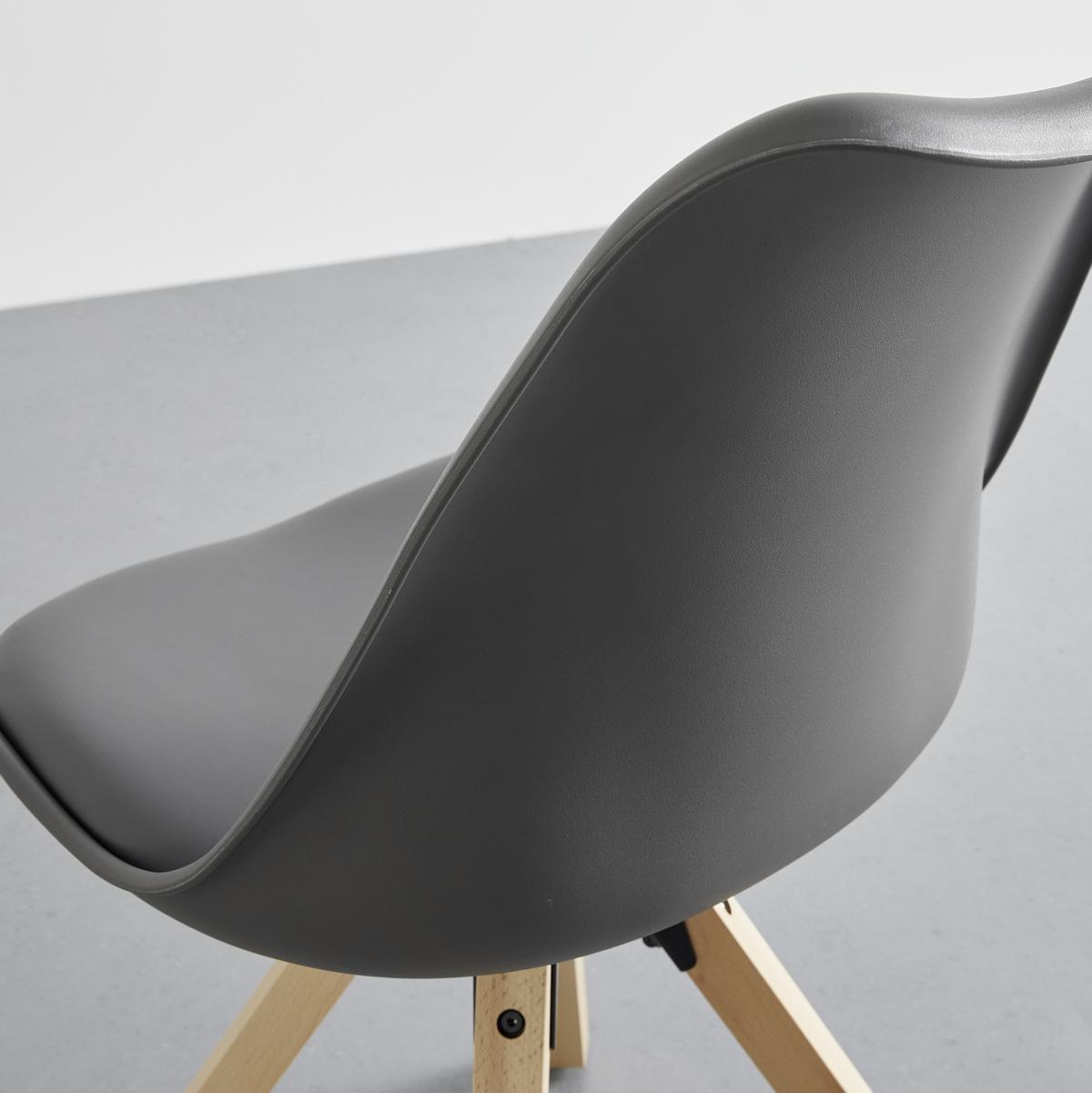 Jedálenská stolička RICKY šedá - farba buka/sivá, Modern, drevo/textil (48/85/57,4cm) - Bessagi Home