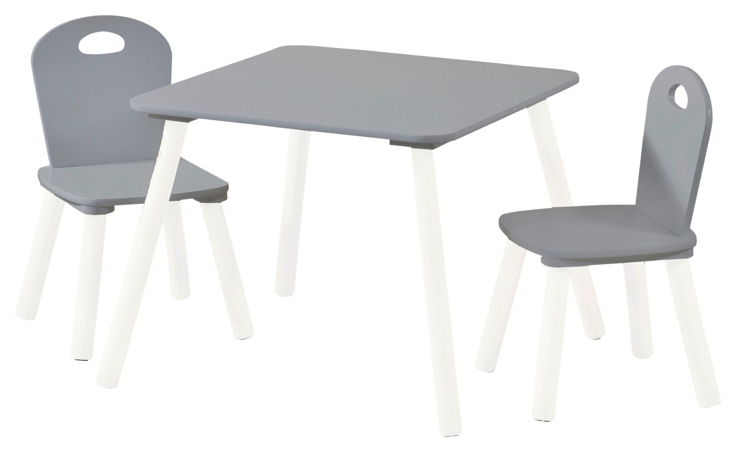 Kindersitzgruppe Mit 2 Stühlen Weiß Grau - Weiß/Grau, Basics, Holzwerkstoff - Kesper