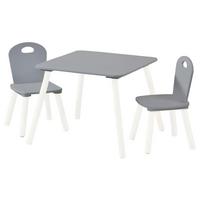 Kindersitzgruppe Mit 2 Stühlen Weiß Grau - Weiß/Grau, Basics, Holzwerkstoff - Kesper