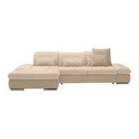 Rohová sedačka SANFINO, levá, béžová - barvy chromu/béžová, Konvenční, kov/dřevo (199/79-96/305cm) - Premium Living