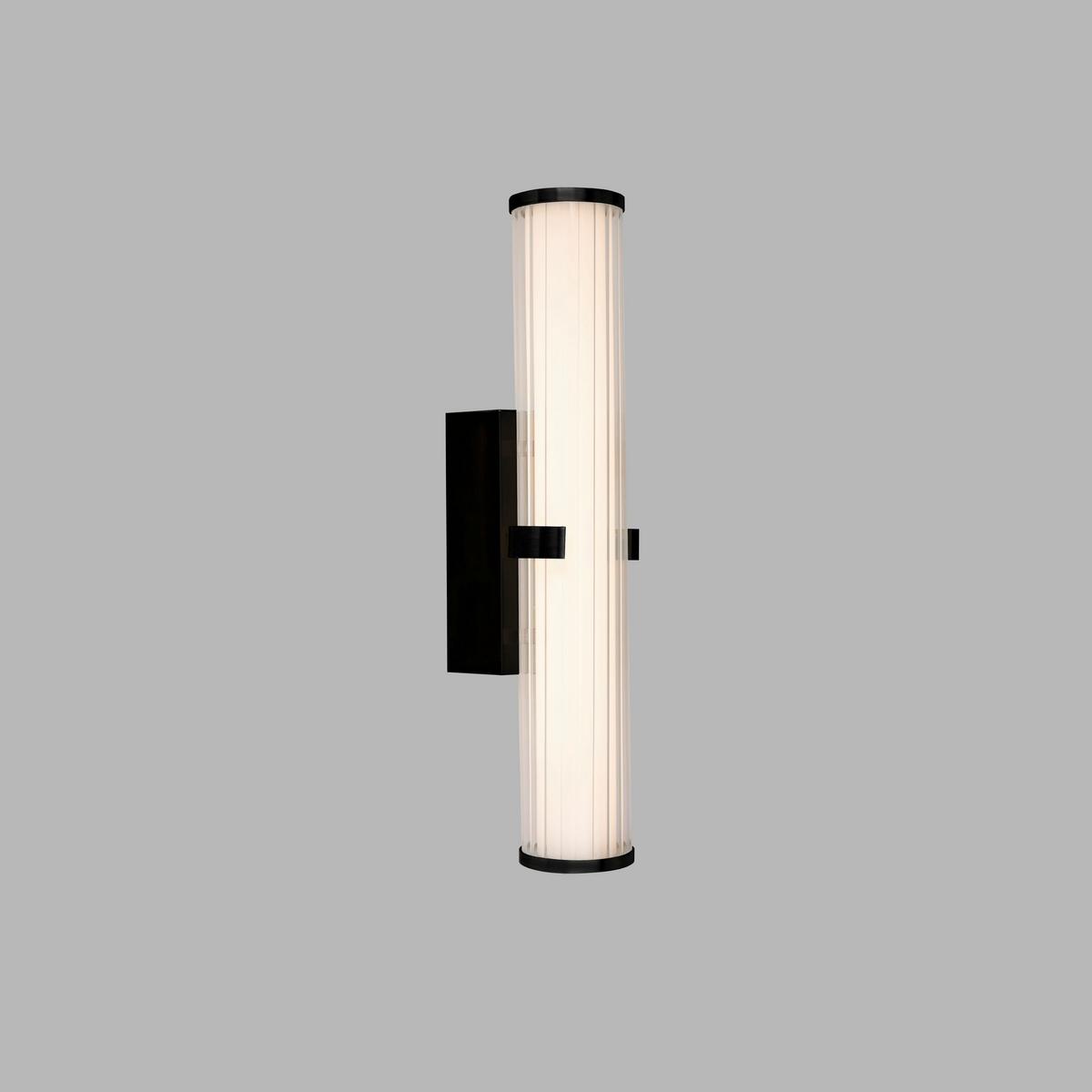 Badezimmer-Wandleuchte 63125-1bk - Weiß, Basics, Glas/Metall (8.5/43cm)