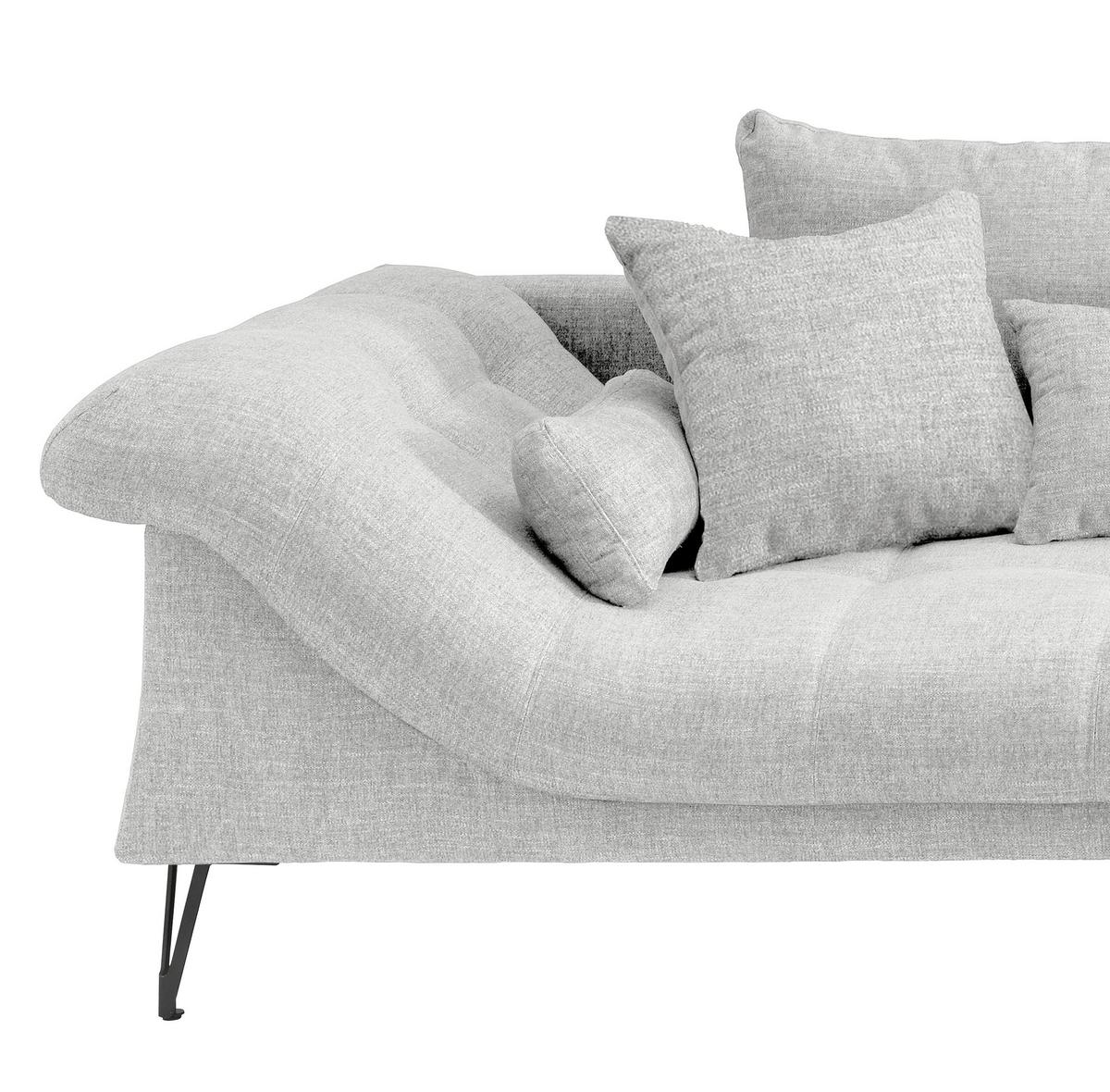 Ecksofa Garda, Weiß S: 310x192 Cm - Schwarz/Weiß, KONVENTIONELL, Textil (310/192cm) - Livetastic