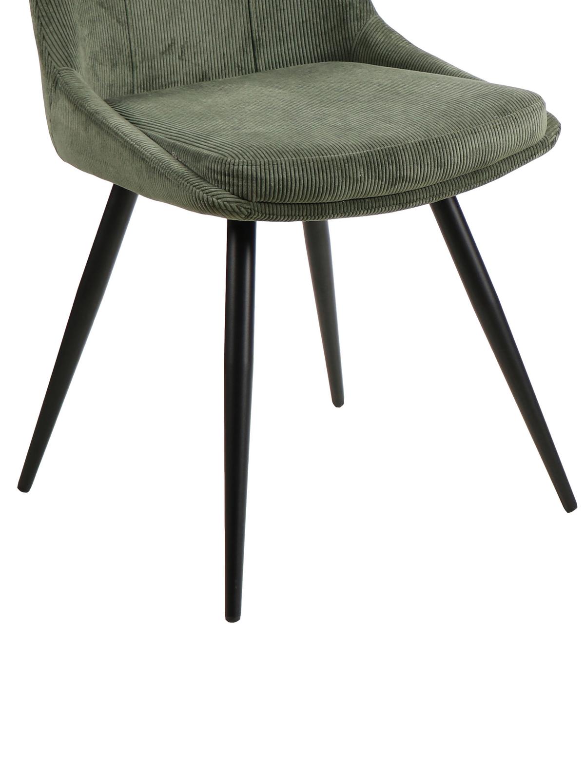 Esszimmerstuhl Corinna Grün Gepolstert - Schwarz/Grün, MODERN, Holz/Textil (49/88/59cm) - MID.YOU