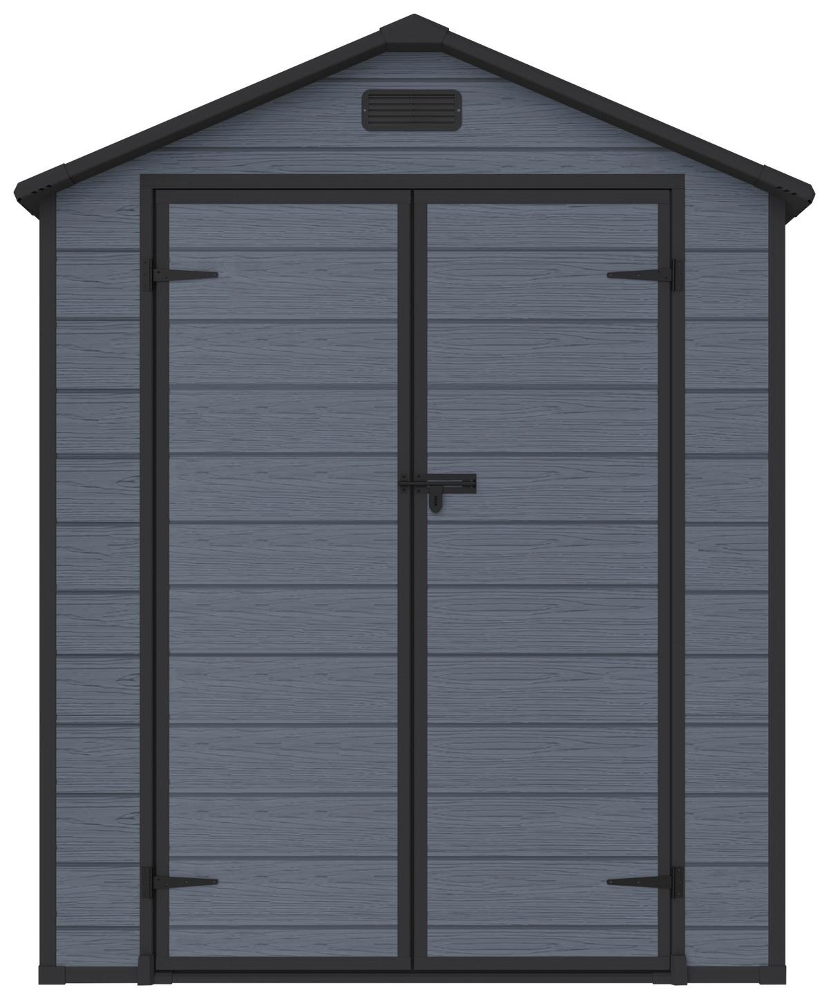 Gartenhaus Bayonne versperrbar 183x220x103 cm, hellgrau - Grau, MODERN, Kunststoff/Metall (183/220/103cm) - Homezone