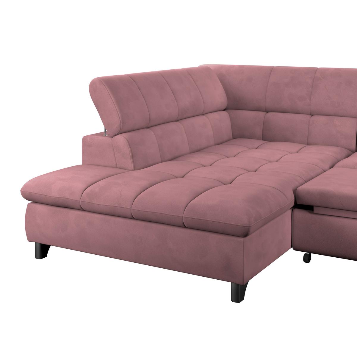 Ecksofa Gemini Rosa, B: 234 Cm - Chromfarben/Rosa, KONVENTIONELL, Textil (234/312cm)