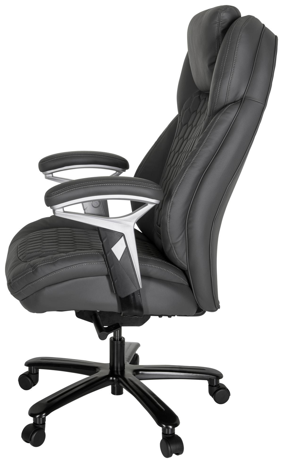Chefsessel Xxl Pullmann Grau - Silberfarben/Grau, MODERN, Kunststoff/Textil (73/138/85cm) - MID.YOU