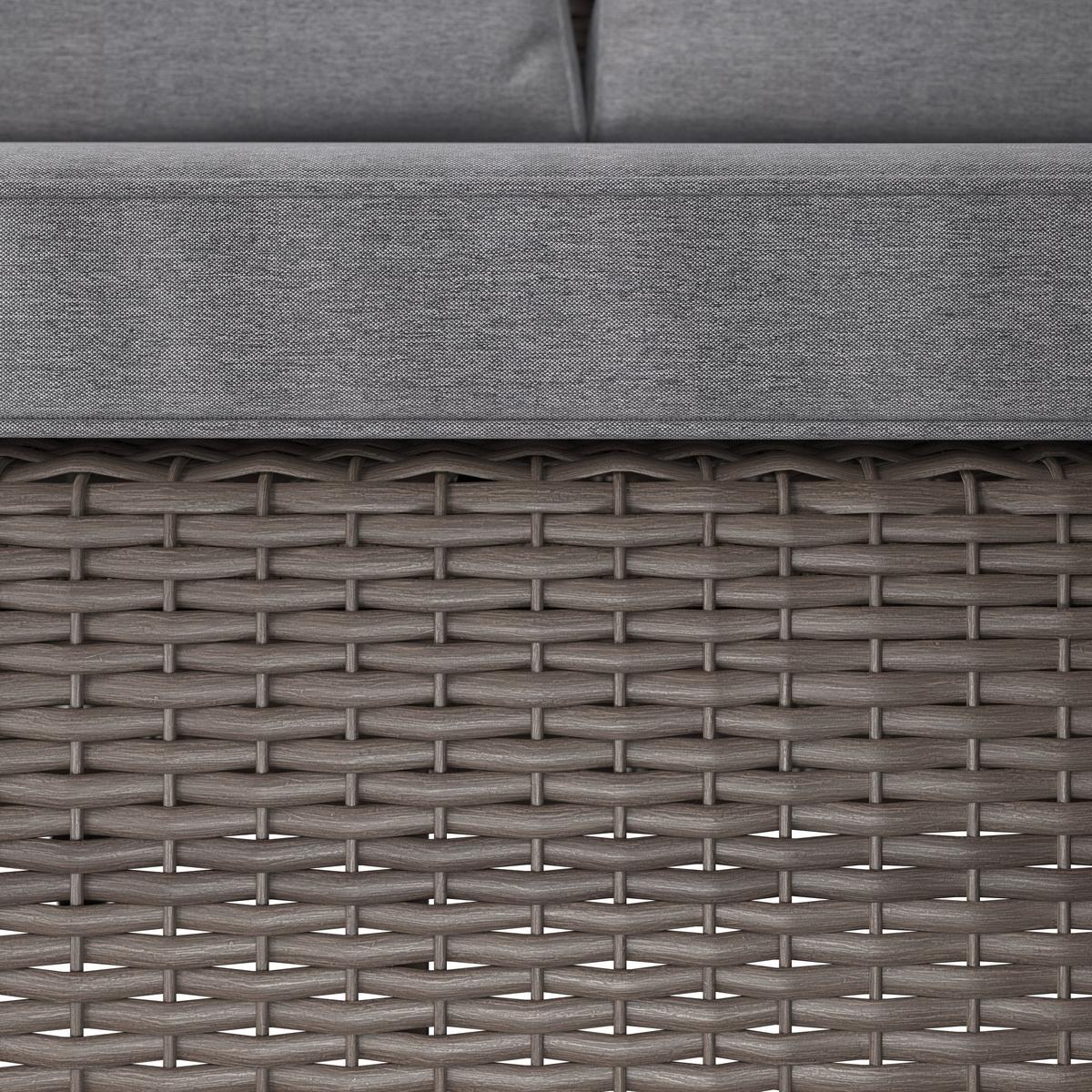 Loungegarnitur 5-Tlg. Porto aus Kunststoff mit Kissen - Grau, MODERN, Kunststoff/Textil (232/175cm) - Beldano