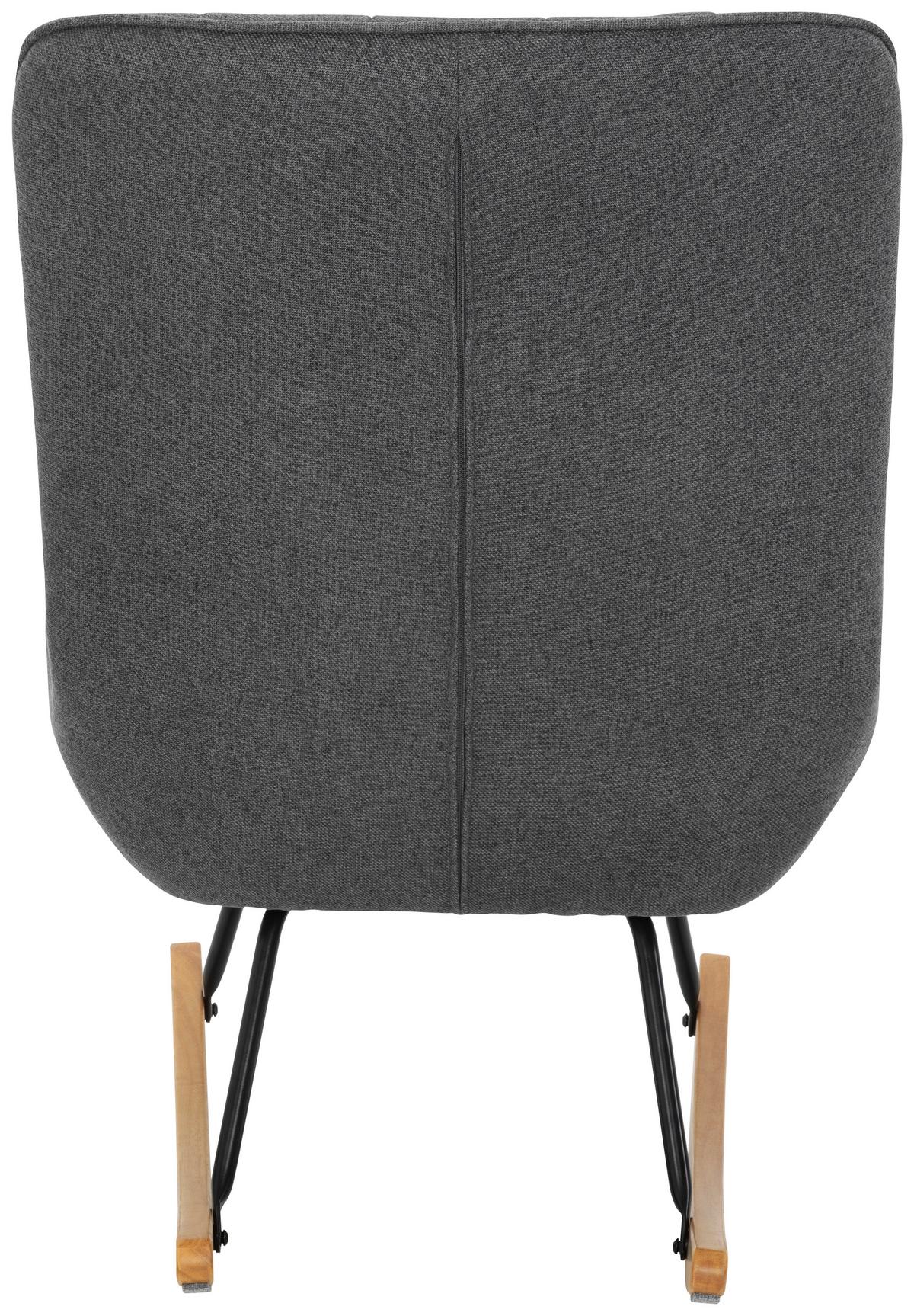 Schaukelstuhl Chester - Schwarz/Naturfarben, Basics, Holz/Textil (69/100/84,5cm) - P & B