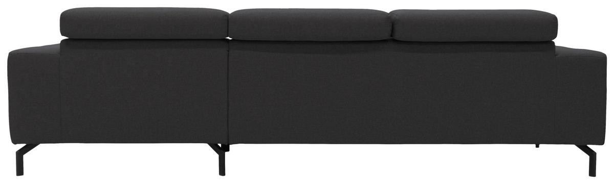 Ecksofa Kopfteil Verstellbar Cunelli Schwarz/braun Webstoff - Schwarz/Braun, Design, Textil (292/175cm) - MID.YOU
