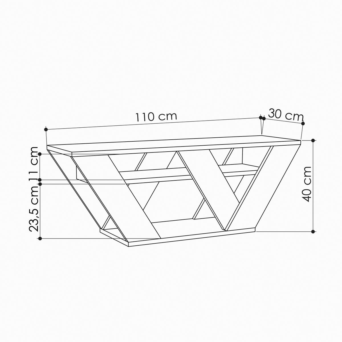 Lowboard Pipralla Fernsehtisch - Anthrazit, Design, Holzwerkstoff (110/30/40cm) - Livetastic