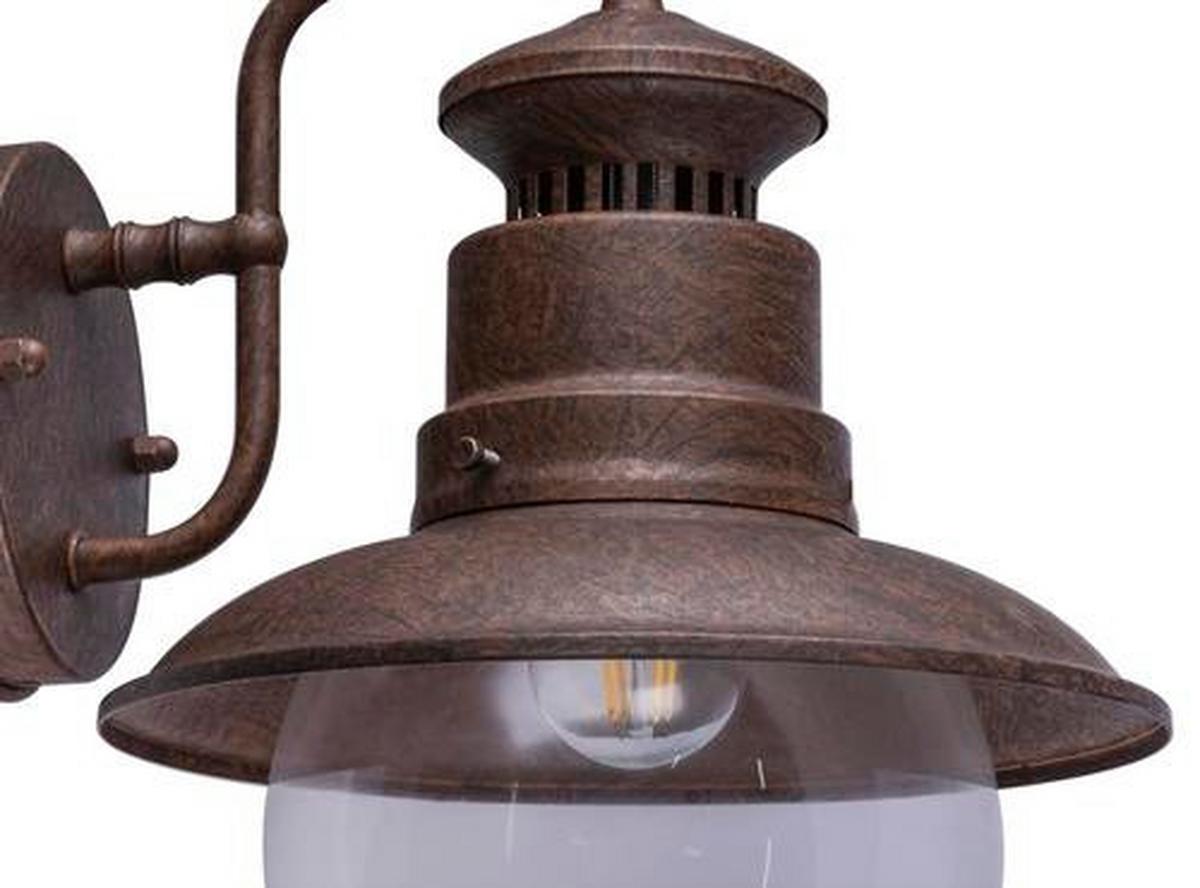Außenleuchte 3272r 60 Watt Stahl/Glas, Wandmontage - Klar/Rostfarben, MODERN, Glas/Metall (21,5/24,7/27cm)