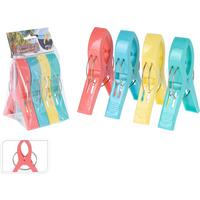 Wascheklammern, 4-Er Packung für Handtücher, Badetücher - Multicolor, Basics, Kunststoff (9,0/16,0/9,1cm)