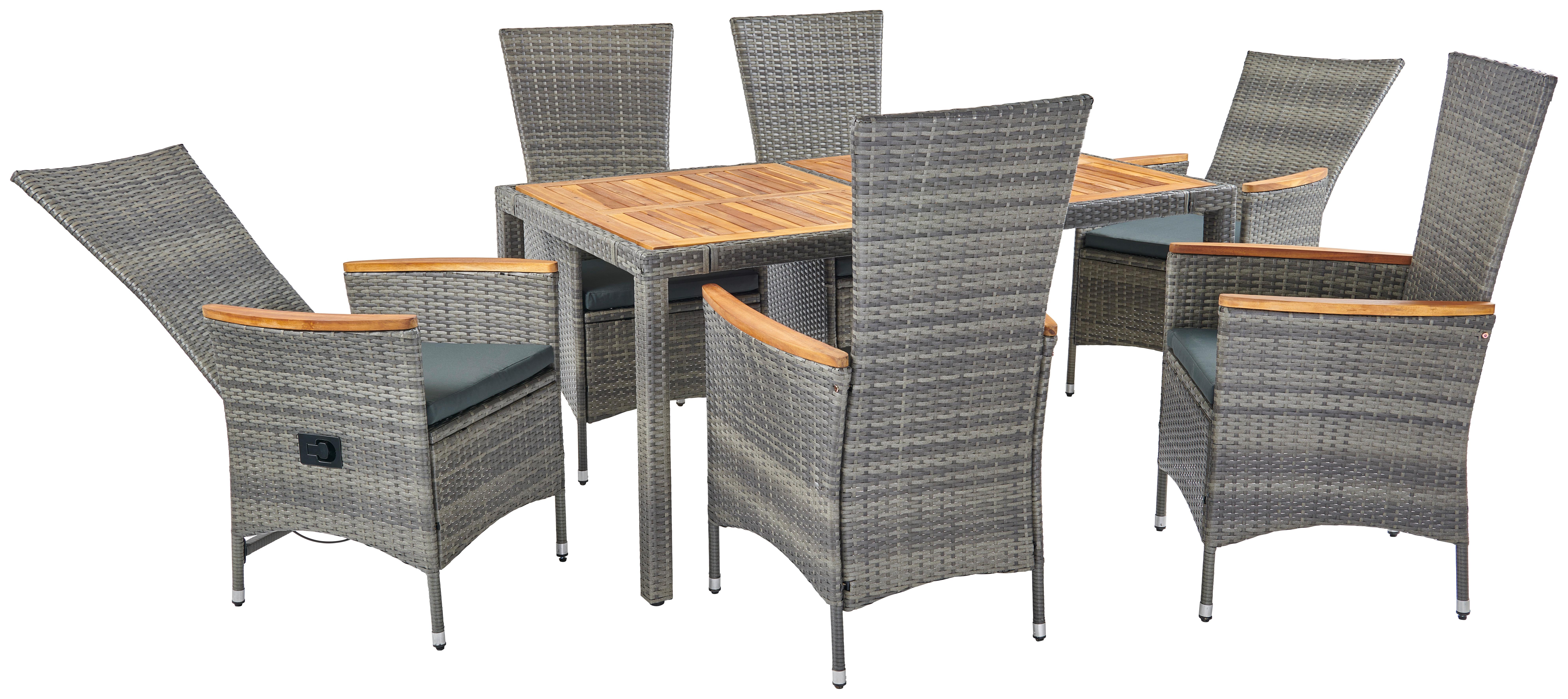 Gartenset KORFU mit Tisch und 6 Stühlen