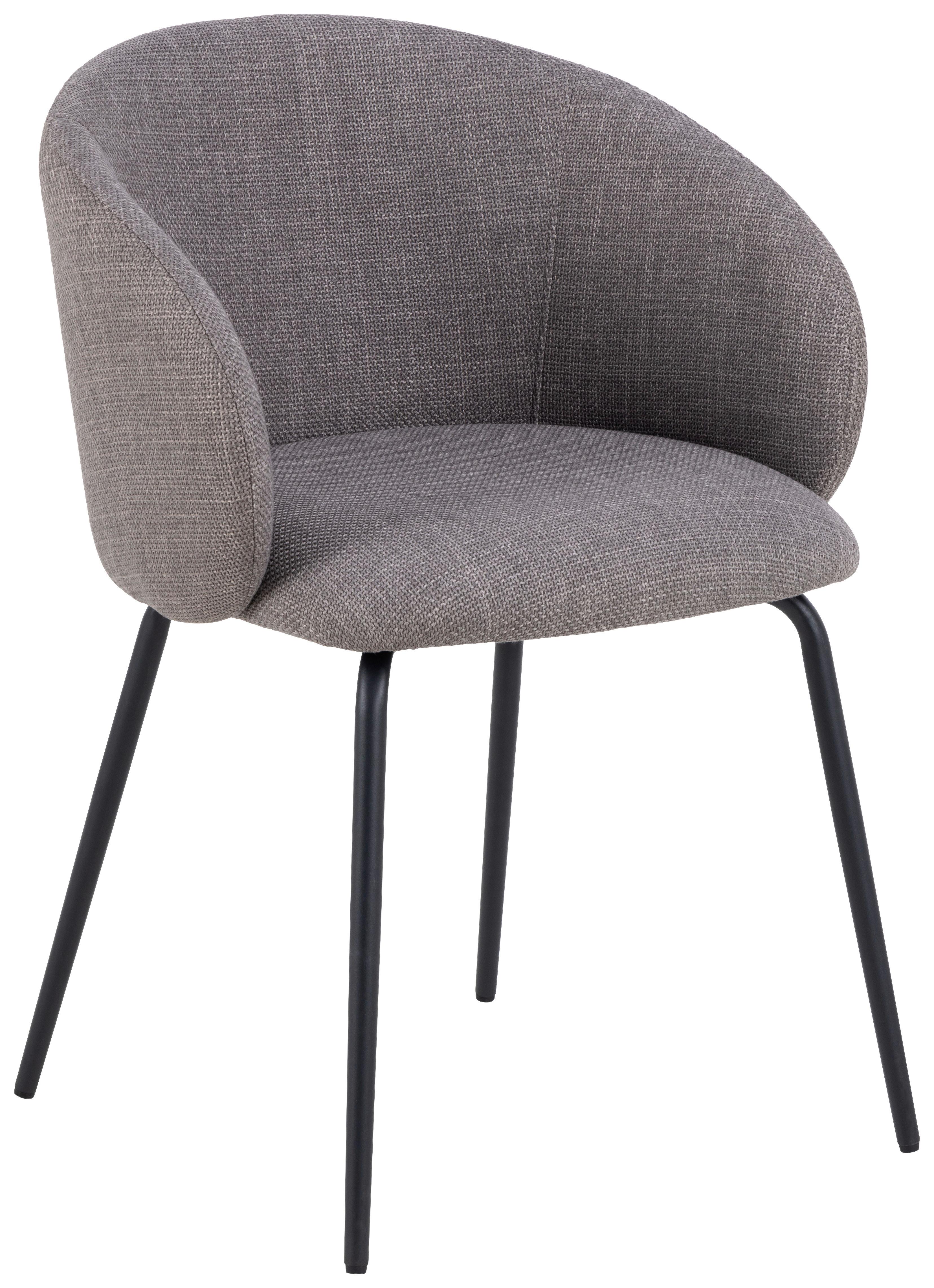 ŽIDLE S PODRUČKAMI ELEANOR - černá/světle šedá, Design, kov/textil (55,5/79/55cm) - MID.YOU