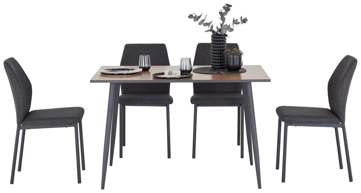Esstisch Tom 120x76x80 Cm Naturfarben/schwarz - Schwarz/Naturfarben, KONVENTIONELL, Holzwerkstoff/Metall (120/76/80cm)