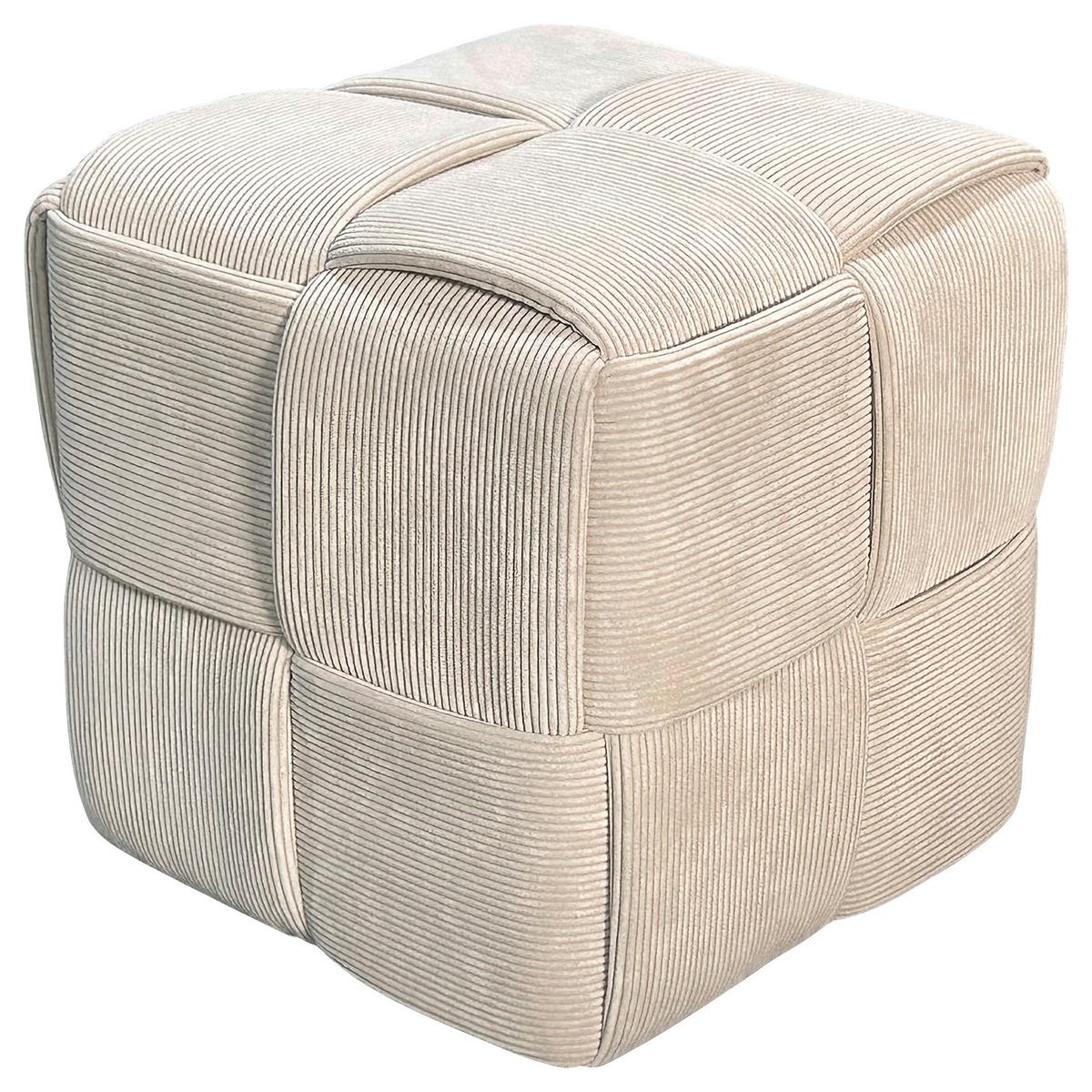 Pouf Urban Beige Gepolstert - Beige, Design, Textil (40/40/40cm) - MID.YOU