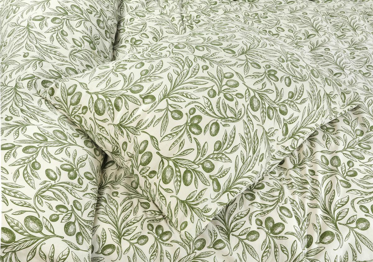 BETTWÄSCHE OLIVES - Weiß/Grün, MODERN, Textil - Luca Bessoni