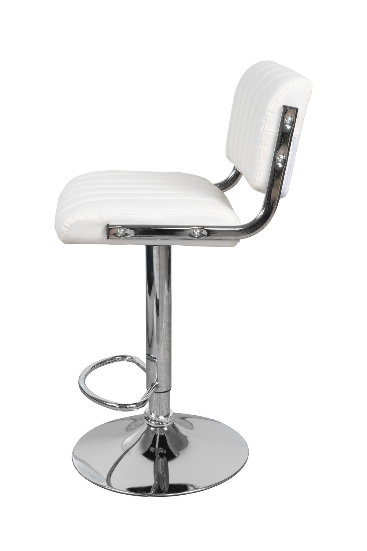 Barhocker Mit Lehne 2er-set Midnight Lederlook Weiß - Weiß, MODERN, Metall (51,5/109/43cm) - Kayoom