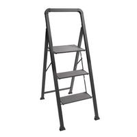 Klapptrittleiter Stahlschwarz - Schwarz, Basics, Metall (62/108/42.5cm) - Spirella