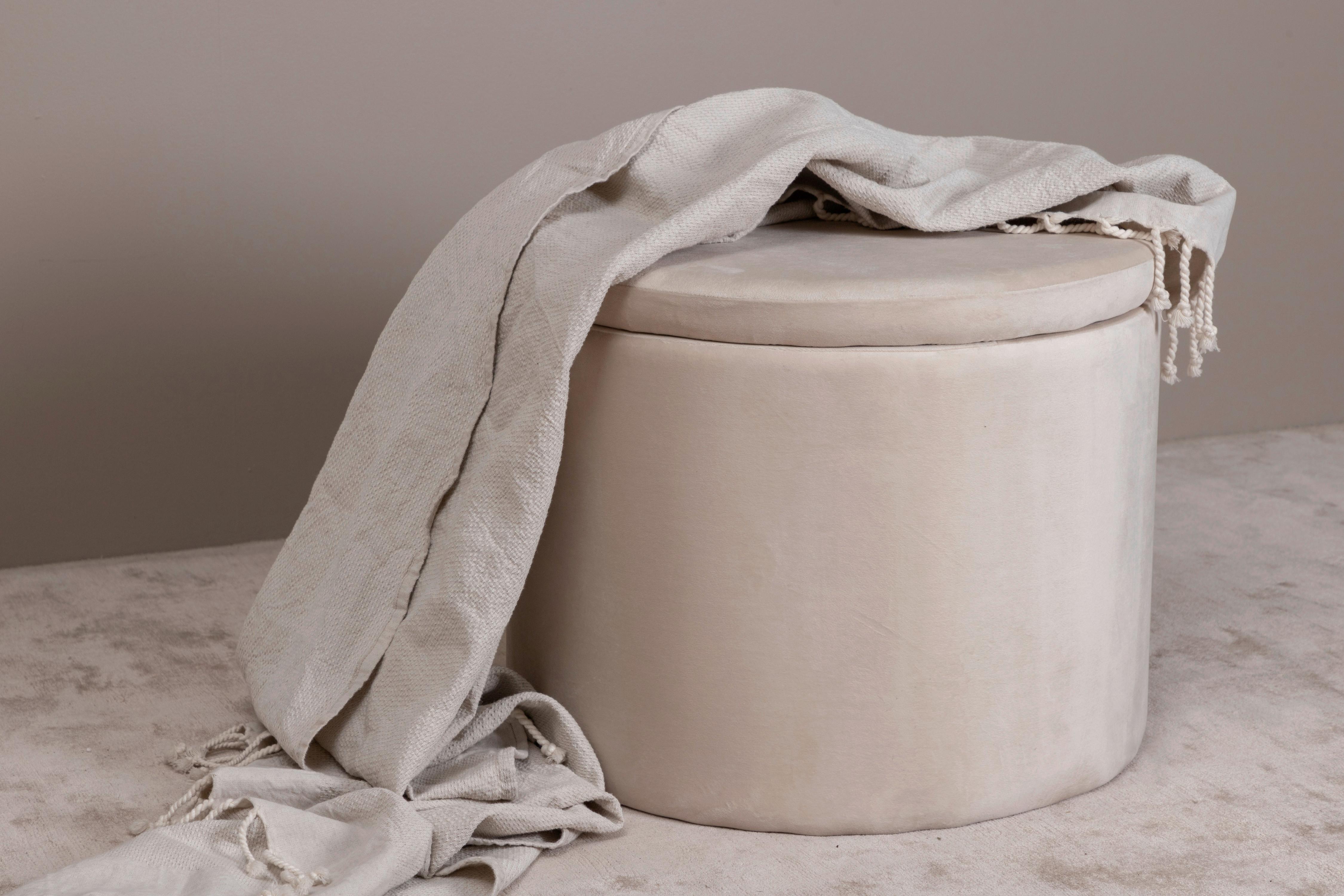 Pouf Dunken - Beige, Design, Kunststoff/Textil (51/43/51cm) - Livetastic