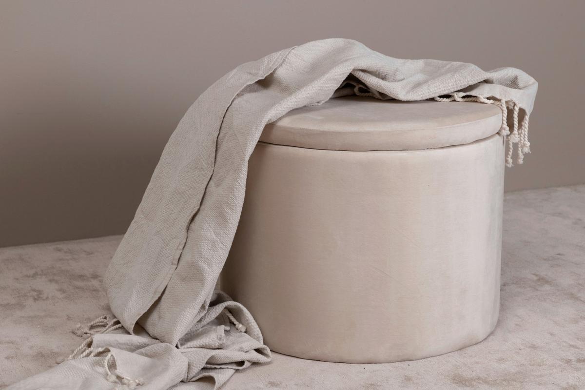 Pouf Dunken - Beige, Design, Kunststoff/Textil (51/43/51cm) - Livetastic