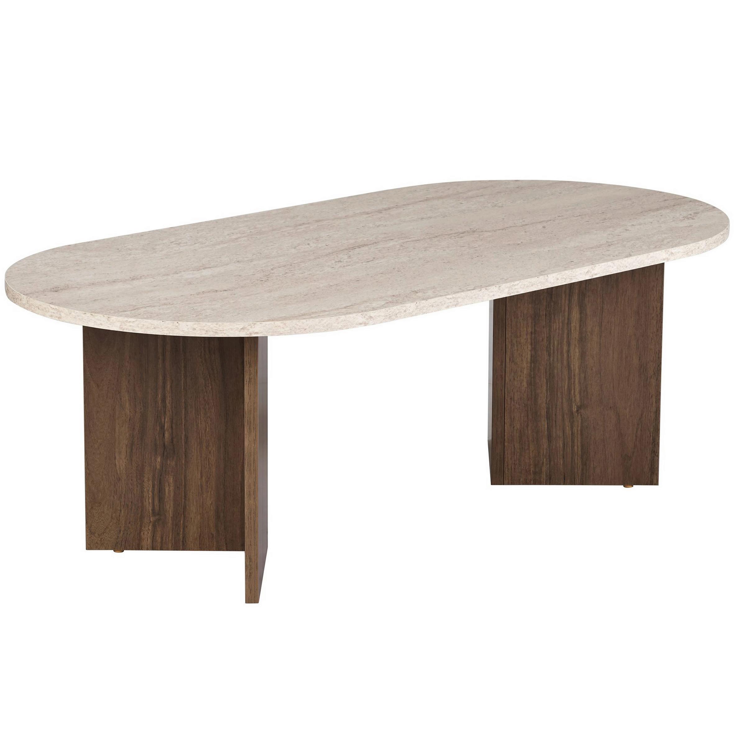Couchtisch Sable Elfenbein/ Walnussfarben B: 119cm - Elfenbein/Walnussfarben, Design, Holzwerkstoff (119/40/60cm) - MID.YOU