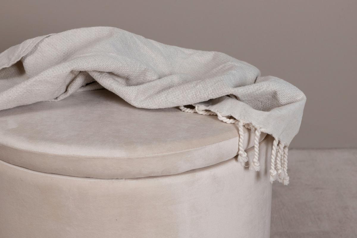 Pouf Dunken - Beige, Design, Kunststoff/Textil (51/43/51cm) - Livetastic