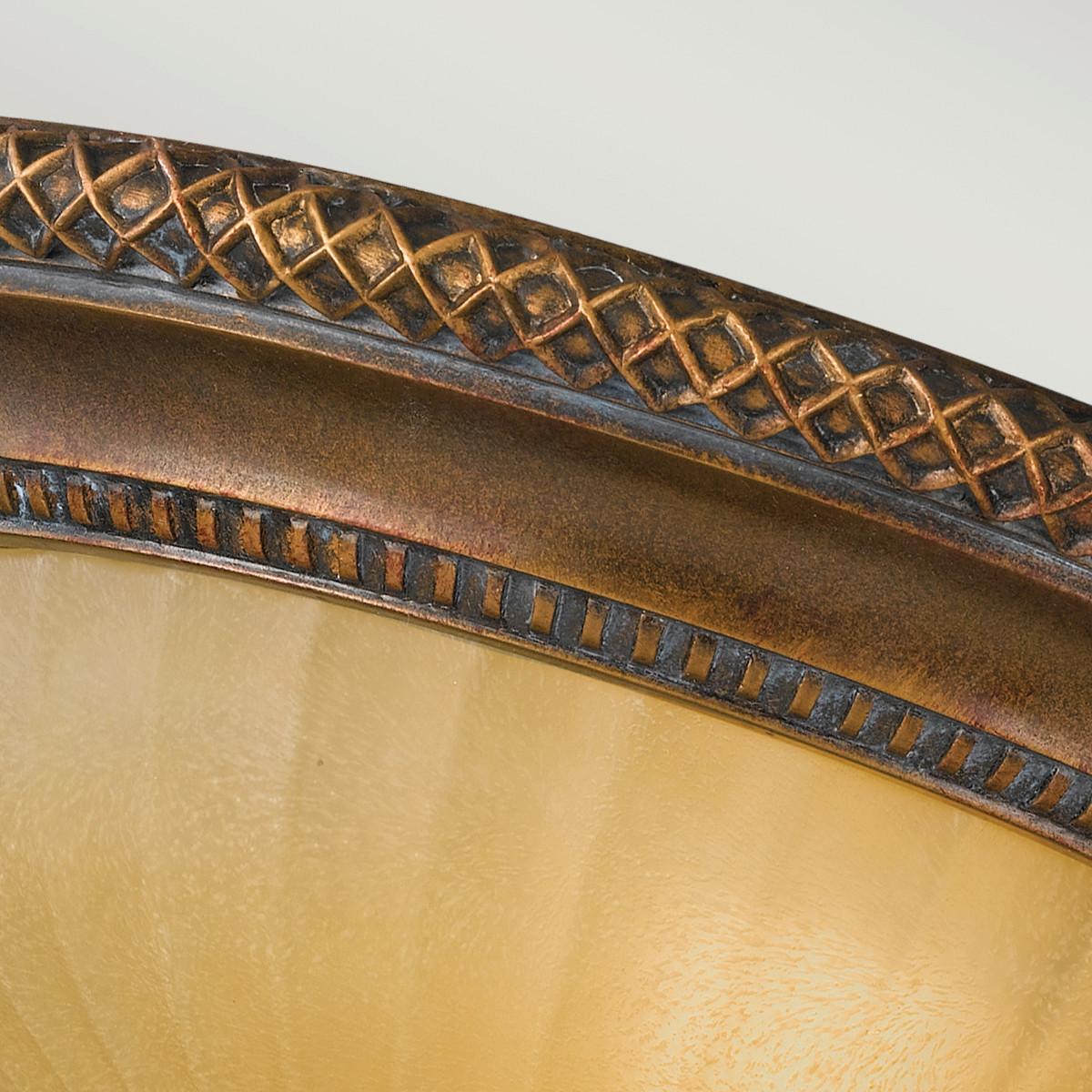 Deckenleuchte Kelham Hall Ø 34,3 cm 2-Flammig Antik - Goldfarben/Bronzefarben, Natur, Glas/Metall (34.3/17.8cm) - Elstead Lighting