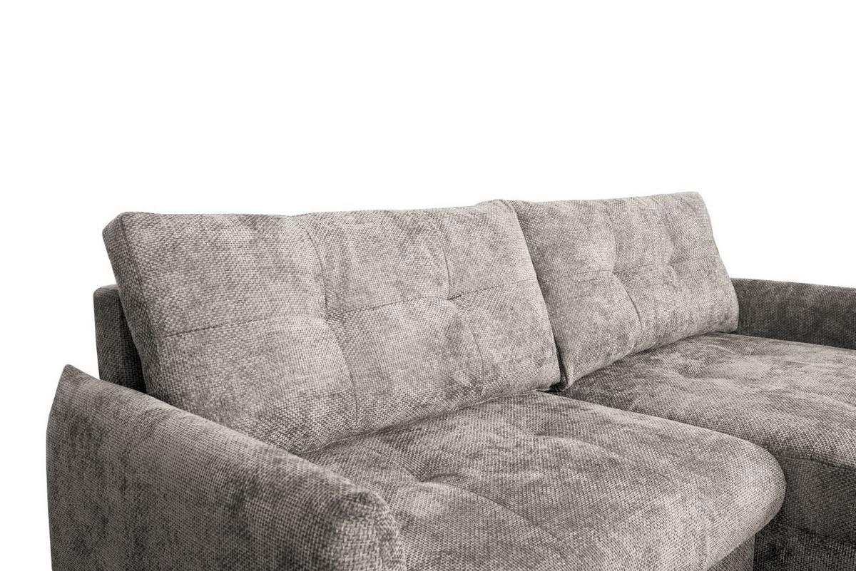 Rohová sedačka POLIS, obojstranná, sivohnedá - čierna/taupe, Modern, kov/textil (221/142cm) - Based