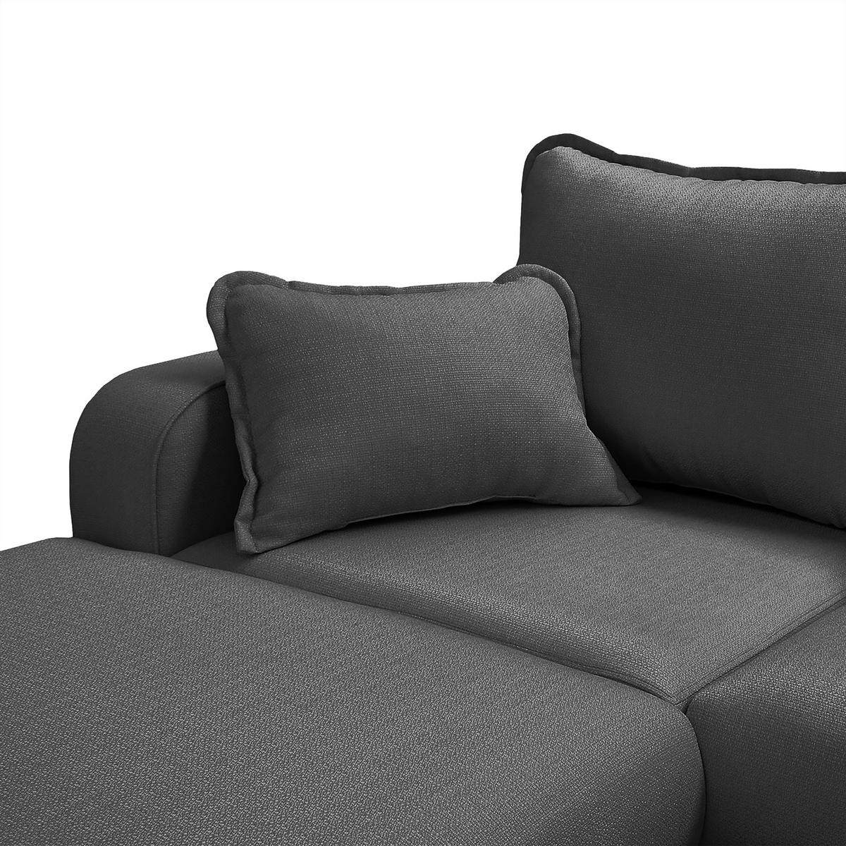 Wohnlandschaft Beata D.grau U: 170x296x167 cm - Wengefarben/Dunkelgrau, Design, Textil (170/296/167cm) - Livetastic