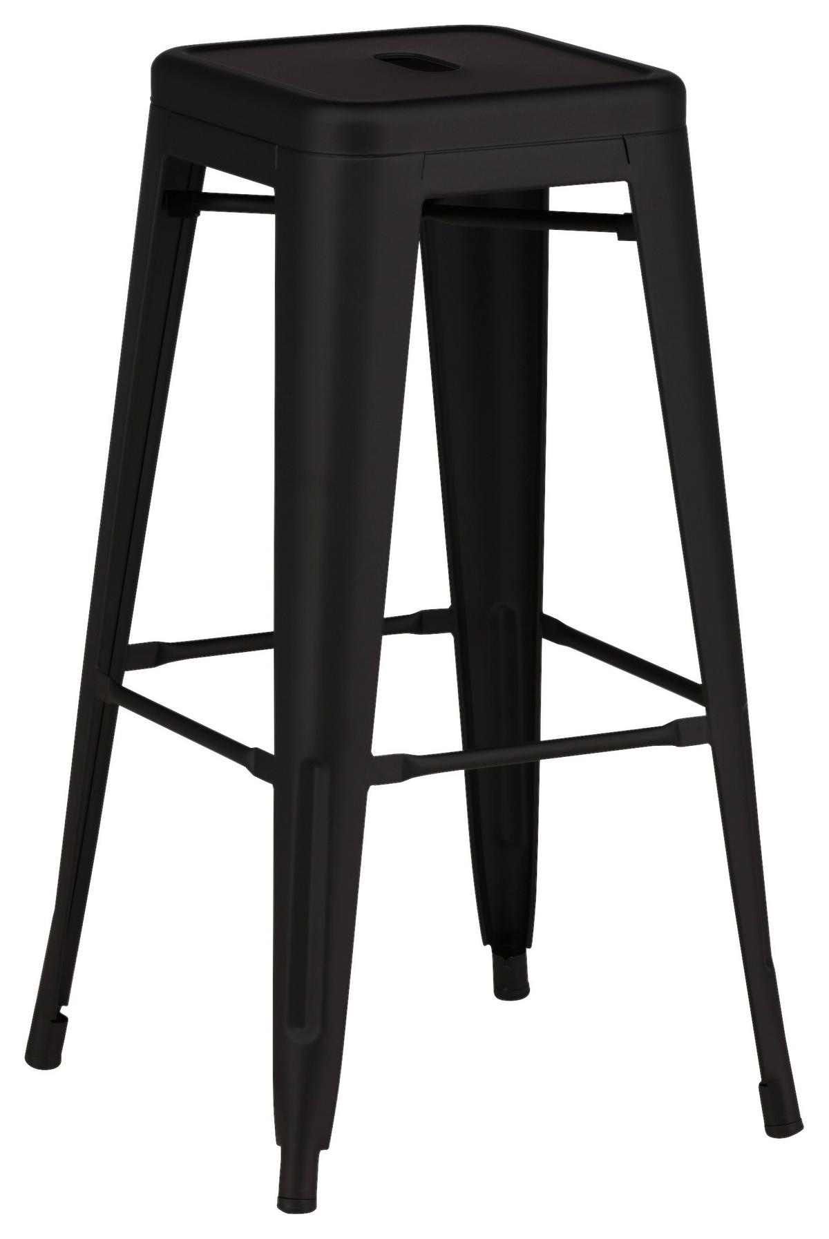 Barhocker-Set Tempe - Schwarz, Design, Metall (43/76/43cm) - Livetastic