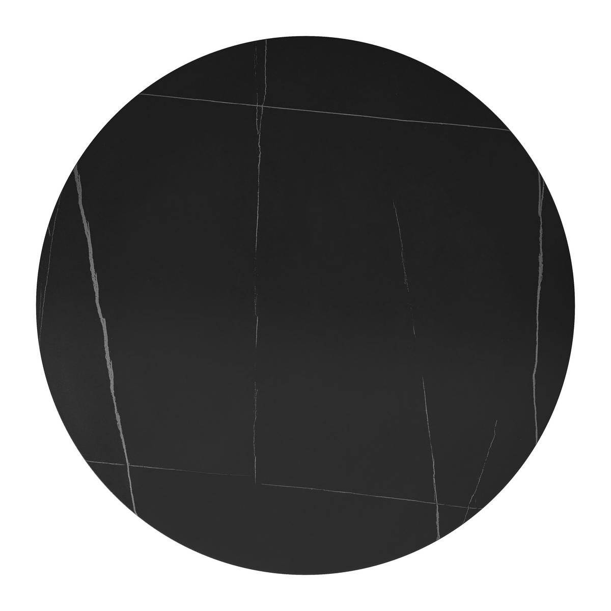 Jedálenský stôl Pela, P: 110 cm - čierna, Modern, kov/kompozitné drevo (110/110/75cm) - Bessagi Home