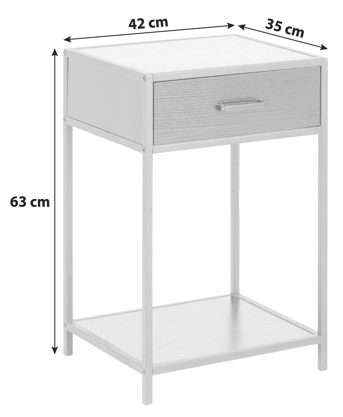 Noční stolek SEAFORD černý - černá, Konvenční, kov/dřevo (42/63/35cm) - Livetastic