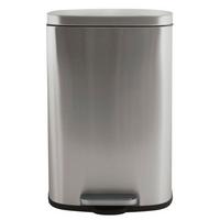 Treteimer Akira 30l Silberfarben Metall LxBxH: 34,3x23,5x62,9 cm - Silberfarben/Schwarz, Basics, Kunststoff/Metall (34,3/23,5/62,9cm) - Spirella