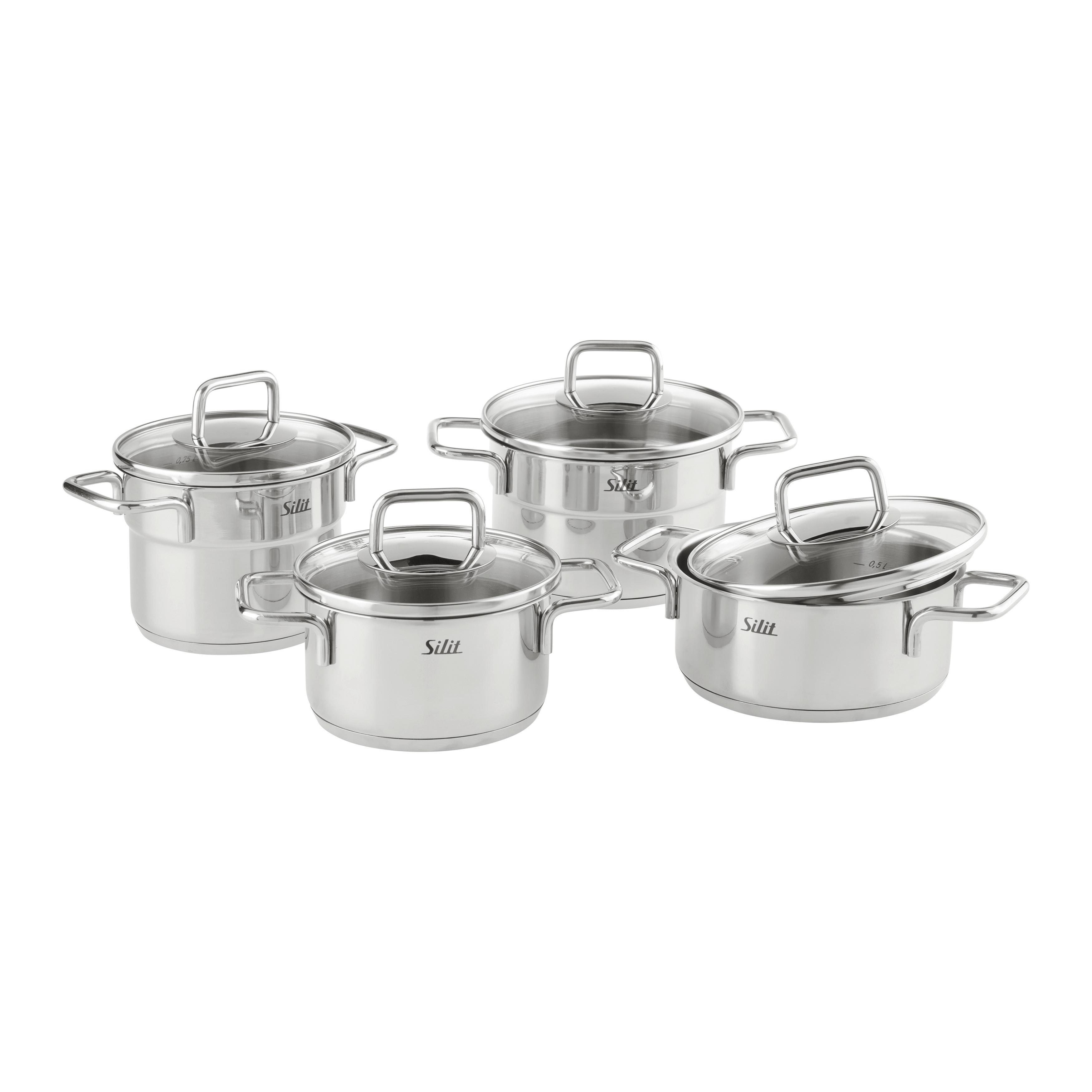 Kochtopfset Silit Extra Cook Mini - Edelstahlfarben, KONVENTIONELL, Metall (21,5/23,8/37,4cm) - Silit