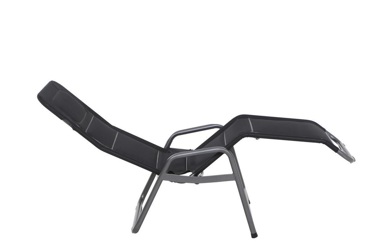 Sonnenliege J40974 metall, verstellbar - Schwarz, KONVENTIONELL, Kunststoff/Metall (150/71/112cm) - Siena Garden