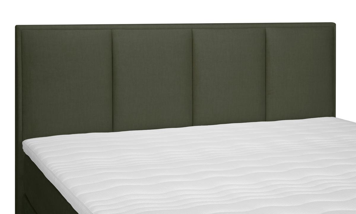 Boxspringbett Graz 180x200 cm D.grün inkl. Topper - Dunkelgrün/Alufarben, MODERN, Textil (180/200cm) - MID.YOU